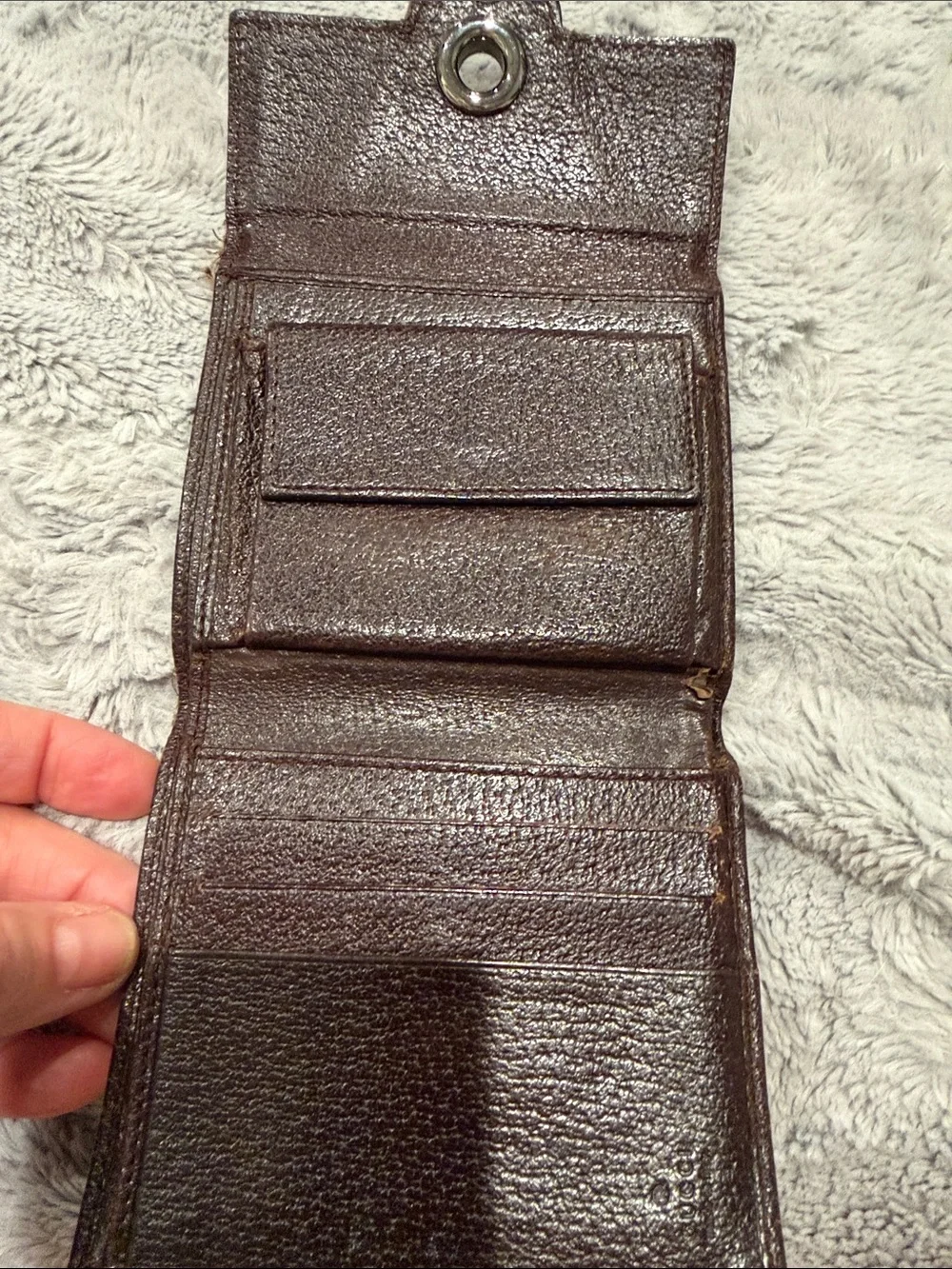 Gucci Beige and Brown Eclipse GG Canvas Snap Wallet with Silver-Tone Closure